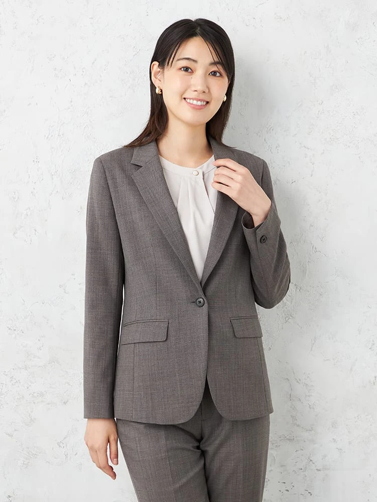 STOVEL & MASON WHITE ウール混ストレッチセットアップ