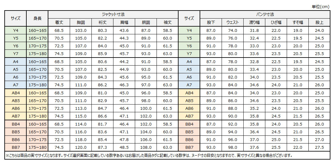 サイズチャート