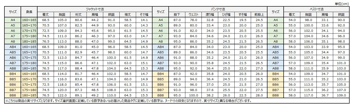 サイズチャート