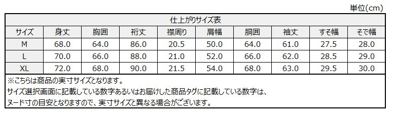サイズチャート
