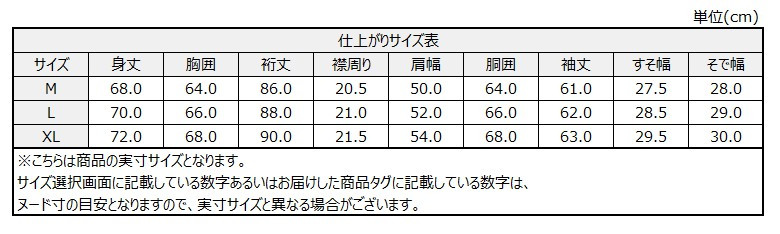 サイズチャート