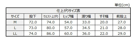 サイズチャート