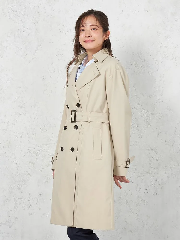 【撥水加工】トレンチコートSOLOTEXライナー付ドロップショルダー無地SOFFICE通年【レディース】