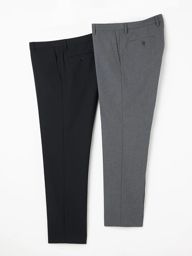 【2本/おまとめセット】ベーシックスラックス裾上げ不要Bセット（ネイビー＆グレー）