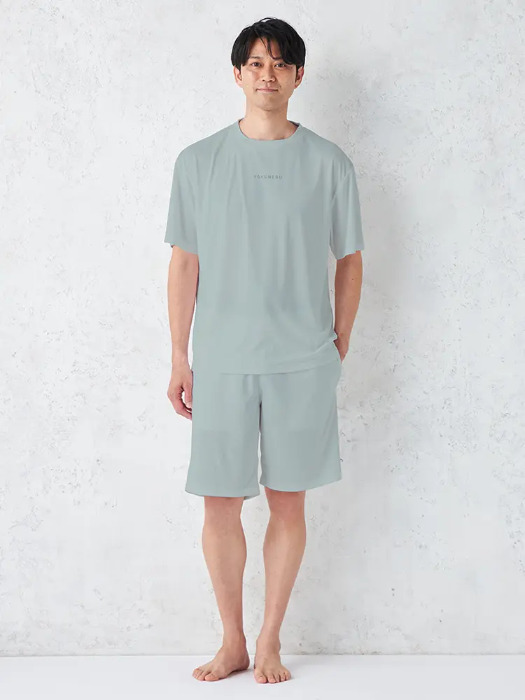 【YOKUNERU】リカバリーウェア上下セット男女兼用半袖Tシャツ+ショートパンツ疲労回復血行促進遠赤外線快眠NANOMIX(R)【一般医療機器】SS～LLサイズ