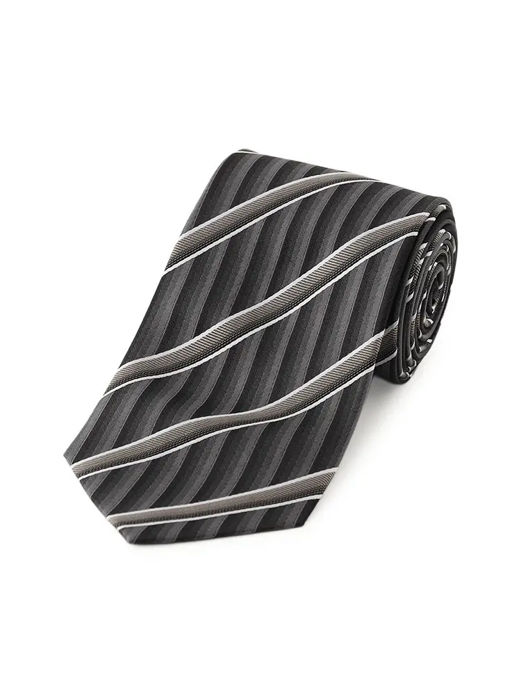 【カンサイヤマモトオム】シルクネクタイストライプ秋冬