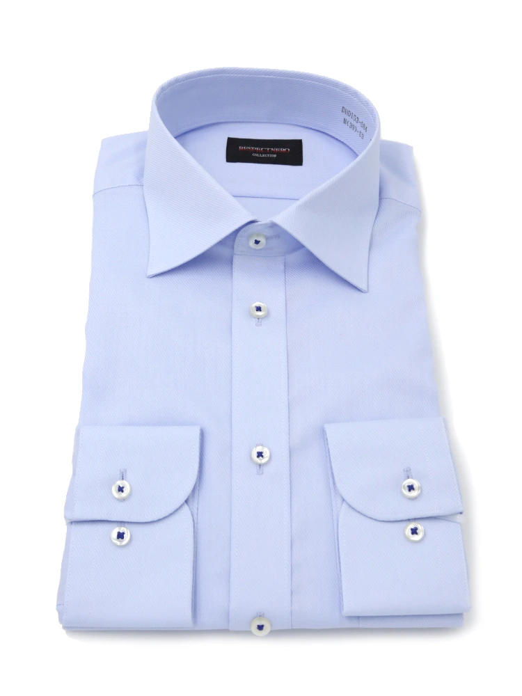 【形態安定】長袖ワイシャツセミワイドカラーツイル柄nero通年