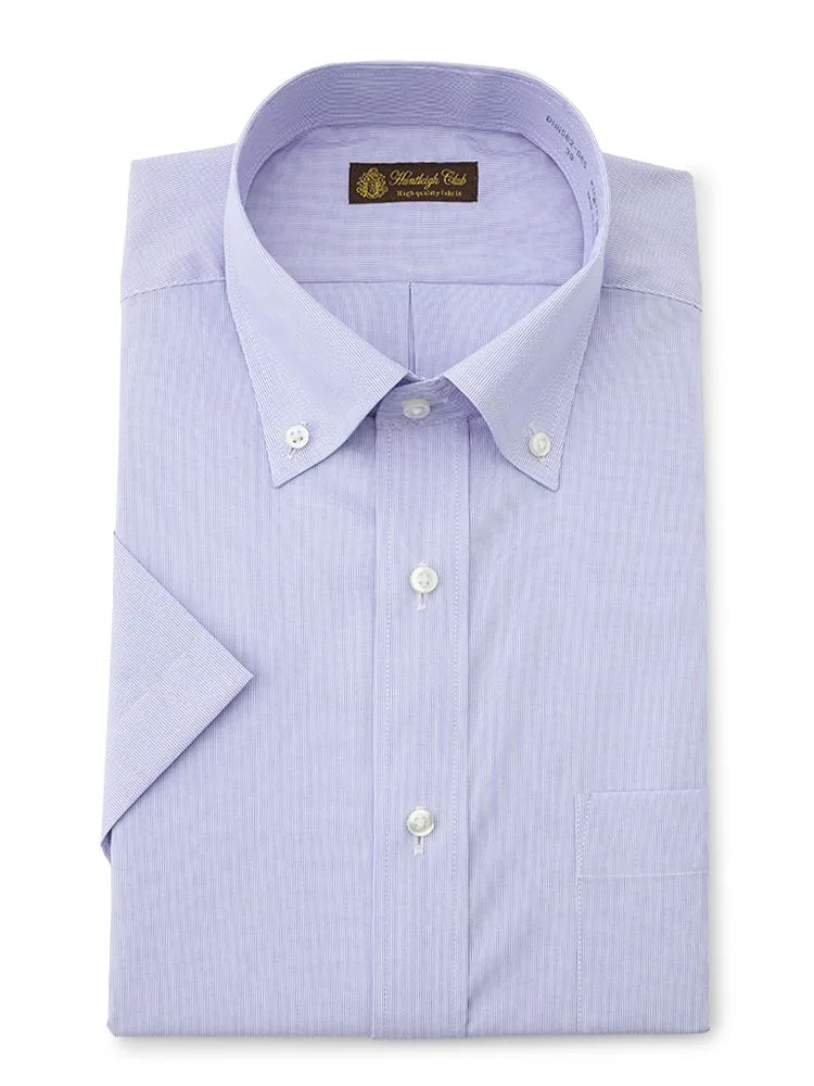 【形態安定】半袖ワイシャツボタンダウンストライプハントレークラブ春夏