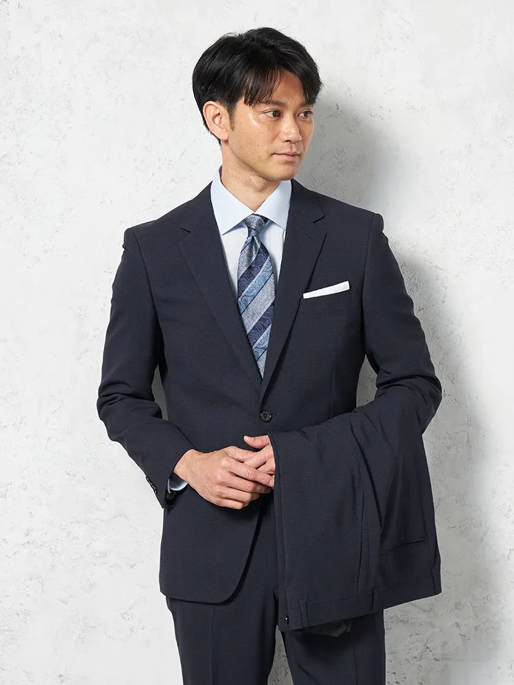 【上下ウォッシャブル】スーツ2つボタンツーパンツイージーケアチェックリッケンバッカー