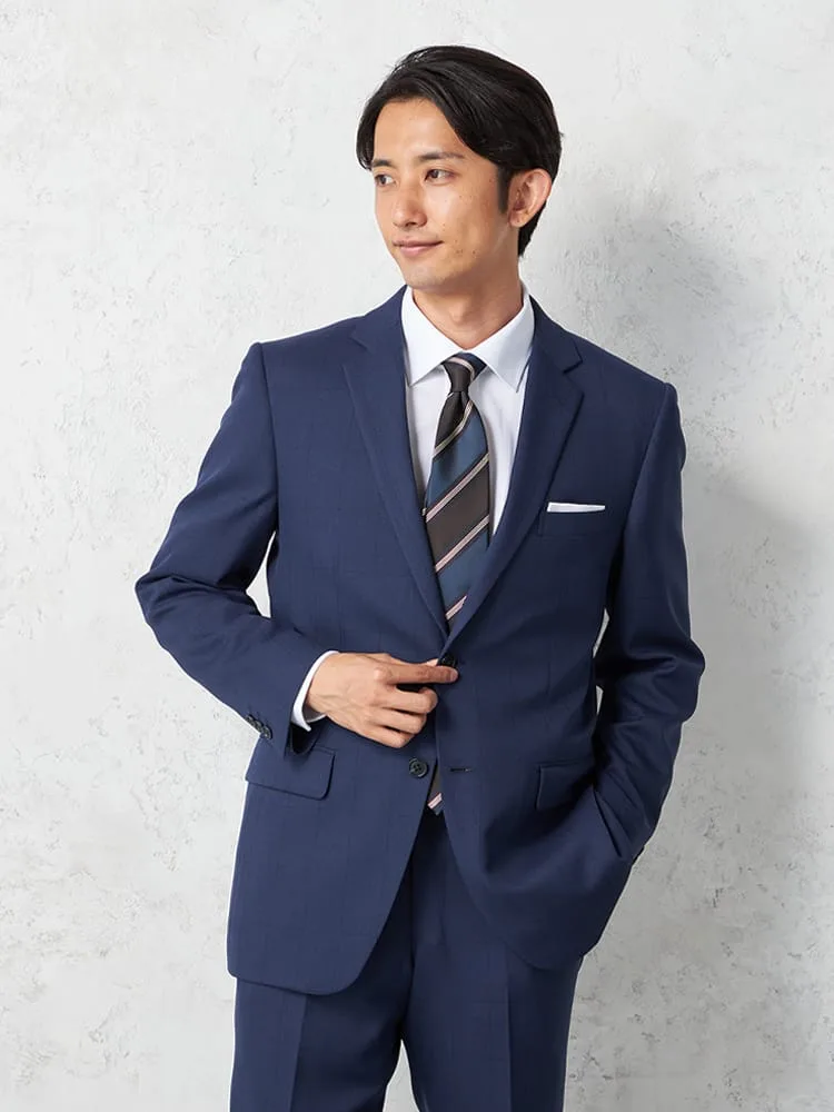 【即納】【WEB限定】スーツ2つボタンウインドペン上下ウォッシャブル秋冬