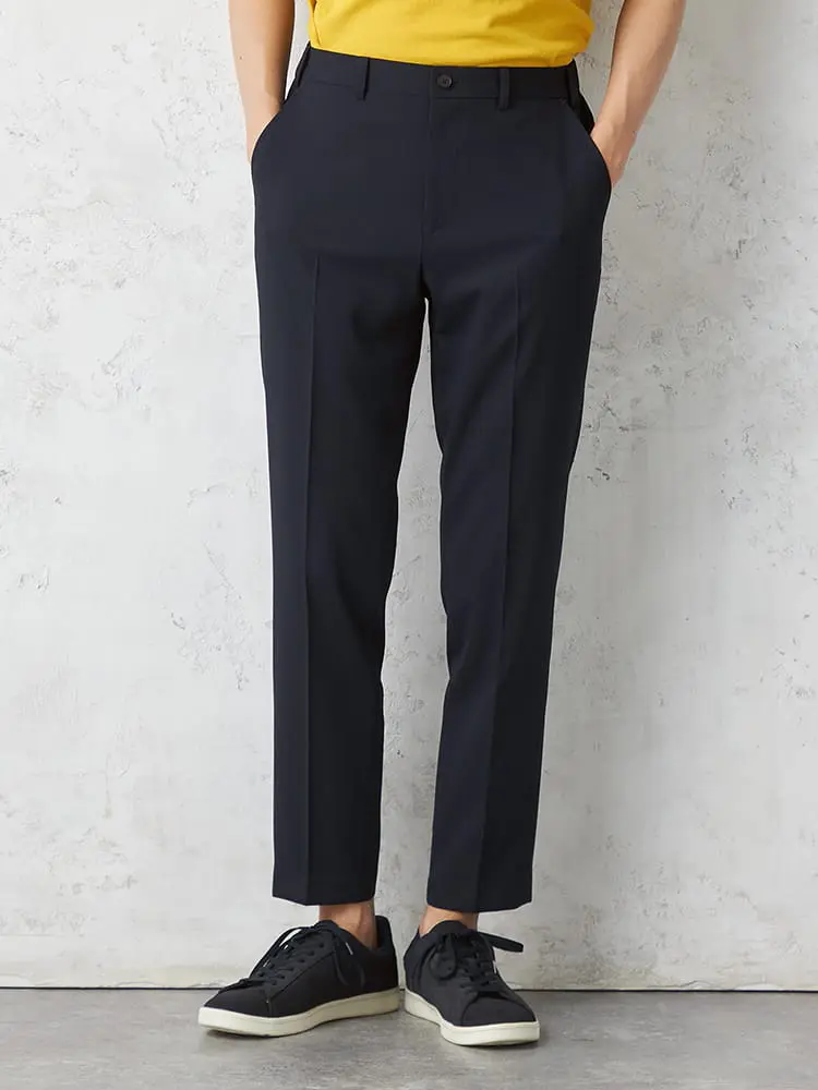 【TOKYORUN】セットアップブレスエフェクトパンツノータックストレッチウォッシャブル通気通年