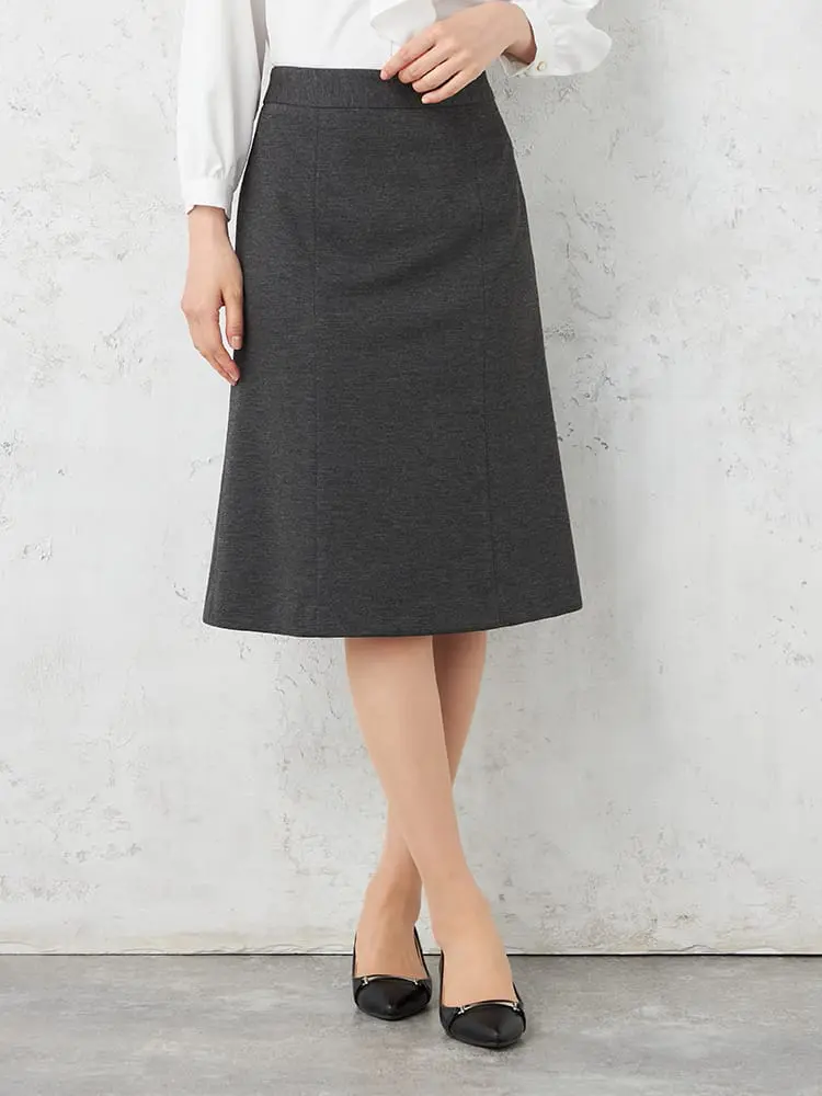 【SOFFICE】2WAYニットカルゼフレアスカート無地ストレッチ秋冬【レディース】