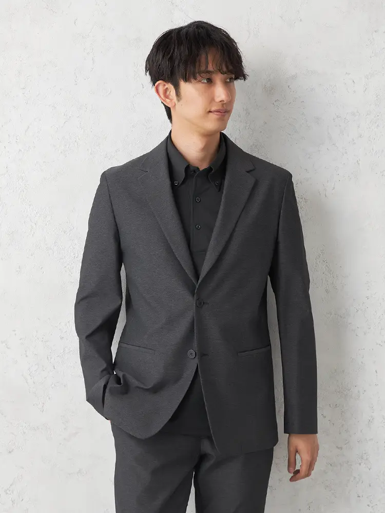【ｉ－Ｊａｃｋｅｔ】アイシリーズ木柄セットアップジャケット２つボタン形態安定ストレッチ軽量ウォッシャブル通年