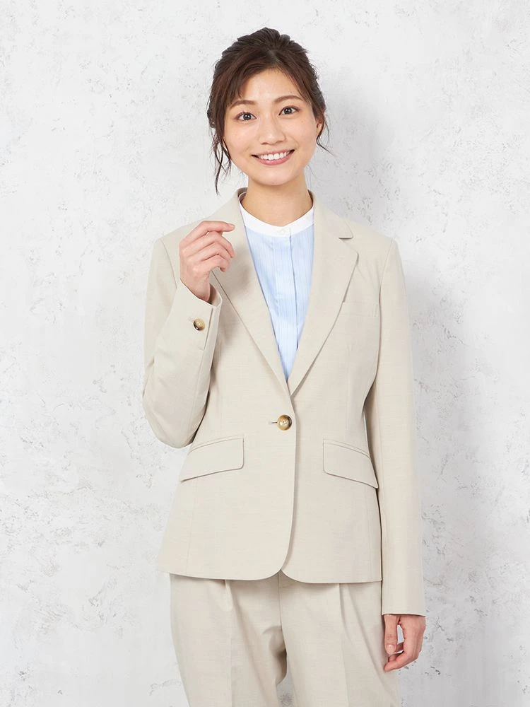【UVカット＆ウォッシャブル】デレガントジャケット1つボタンストレッチ無地SOFFICE春夏【レディース】