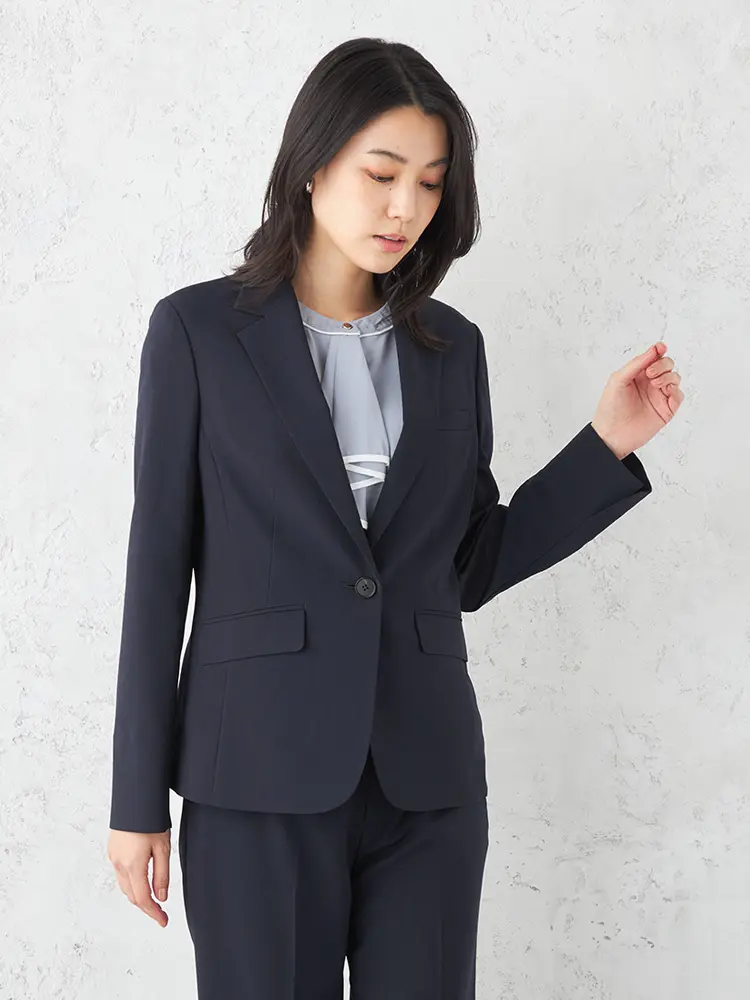 【SOFFICE】ソフィーチェ合繊軽量ジャケットパンツセットビジネス１つボタン上下ウォッシャブルストレッチ軽量春夏
