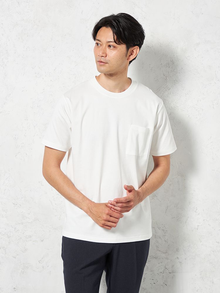 半袖スロープネックTシャツ【WEB限定】綿100%無地カジュアルインナー【接触冷感】TOKYORUN春夏