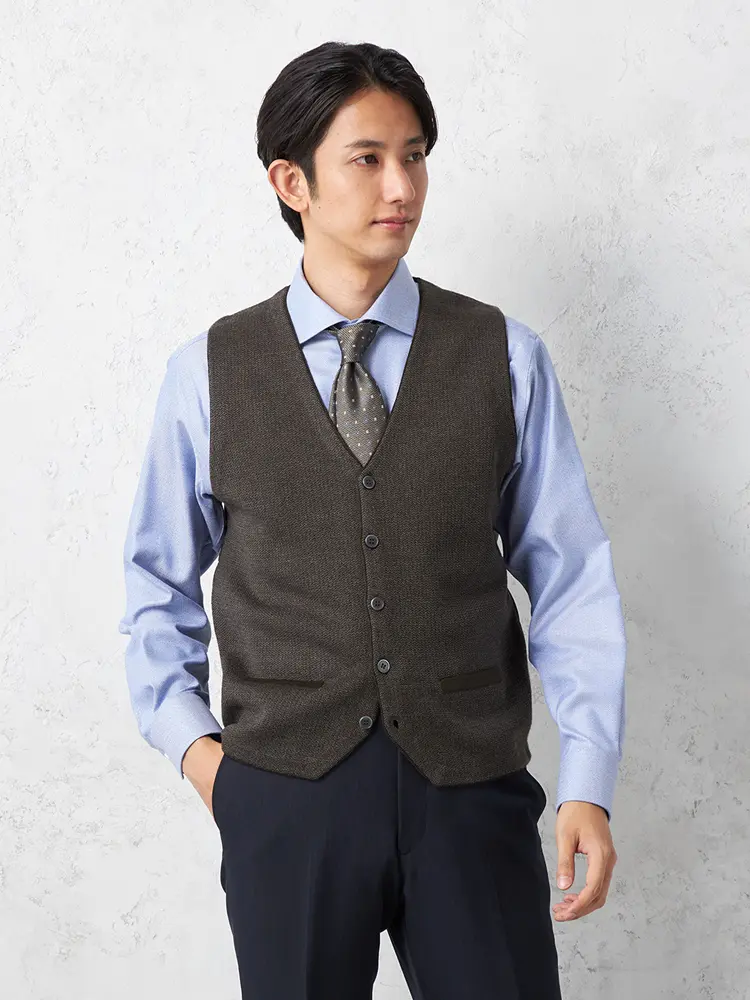 【リッケンバッカー】前身ミラノリブ後身キルトベストカジュアルインナーニット半袖ベスト保温秋冬