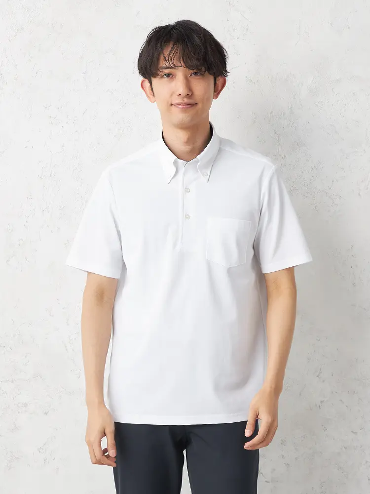 【アイシャツ】アイポロドライキューブｘアイスライブボタンダウンカジュアルインナー吸汗速乾抗菌加工ストレッチ形態安定春夏