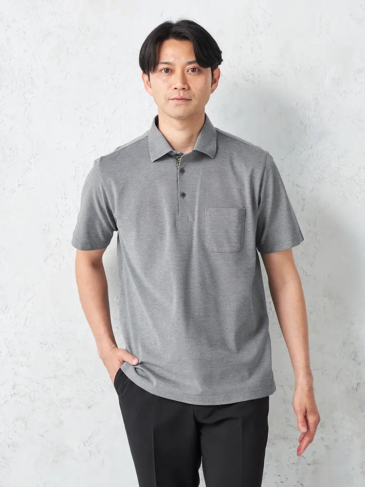 【STOVEL＆MASON】アメリカンシーアイランドコットンドライ半袖布帛ポロシャツワイドカラーカジュアルインナーストーベルアンドメイソン吸汗速乾春夏