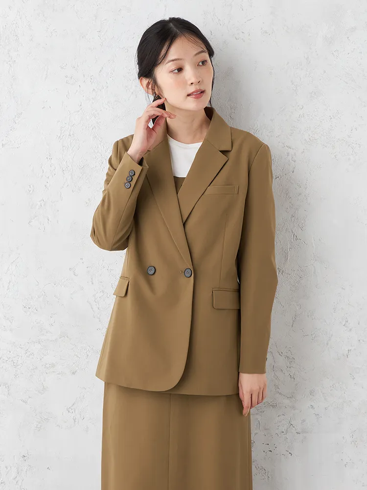【ONCLOSET】T/Rダブルジャケット無地ウォッシャブルストレッチ秋冬【レディース】