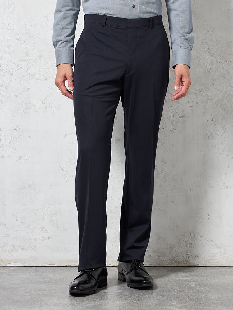 【i-Pants-アイパンツ-】バイオセンサー生地使用【レギュラー】ノータックストライプスラックスリッケンバッカー春夏