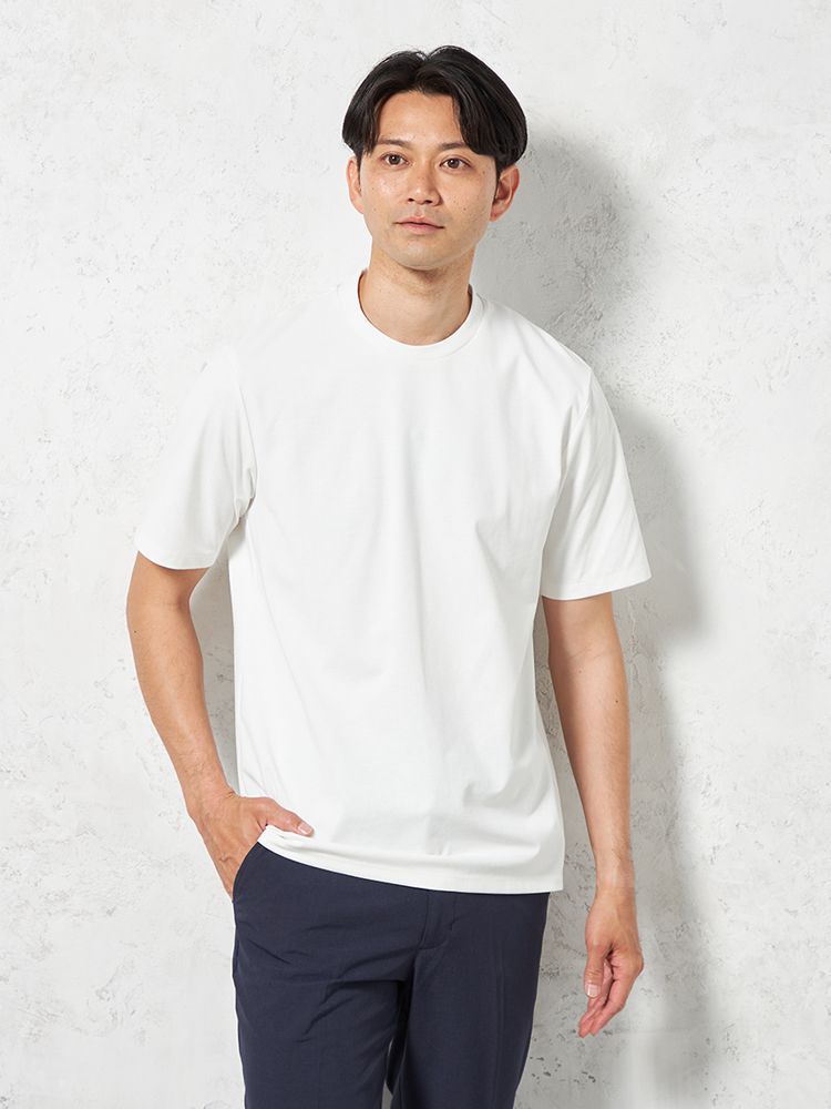 【M3LABO?】半袖ビズTシャツクルーネック無地春夏