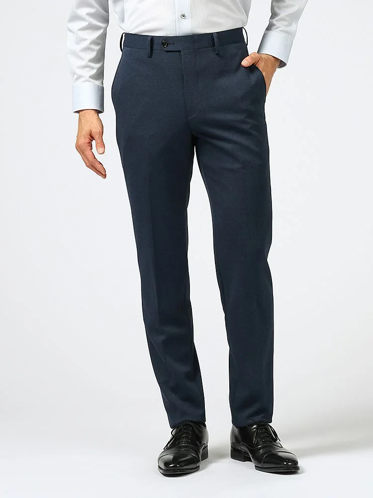 【ストレッチ】パンツノータックカルゼニットスラックスノータック無地TRANSCONTINENTS秋冬