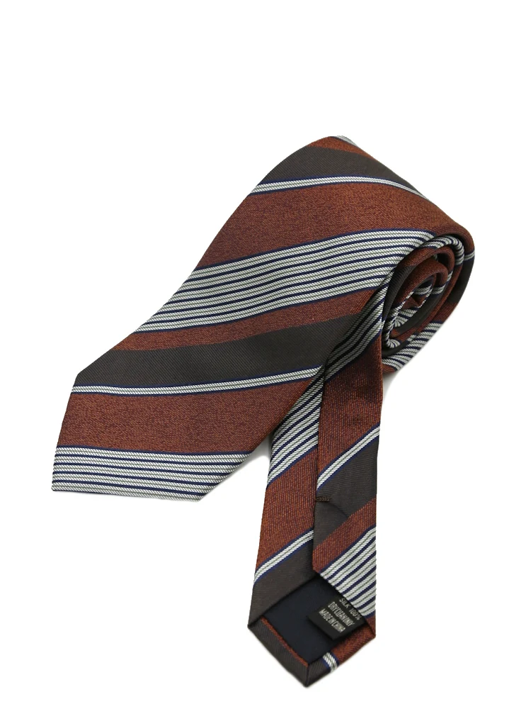 【シルク100%】ネクタイレギュラーメランジ調ストライプリッケンバッカー秋冬