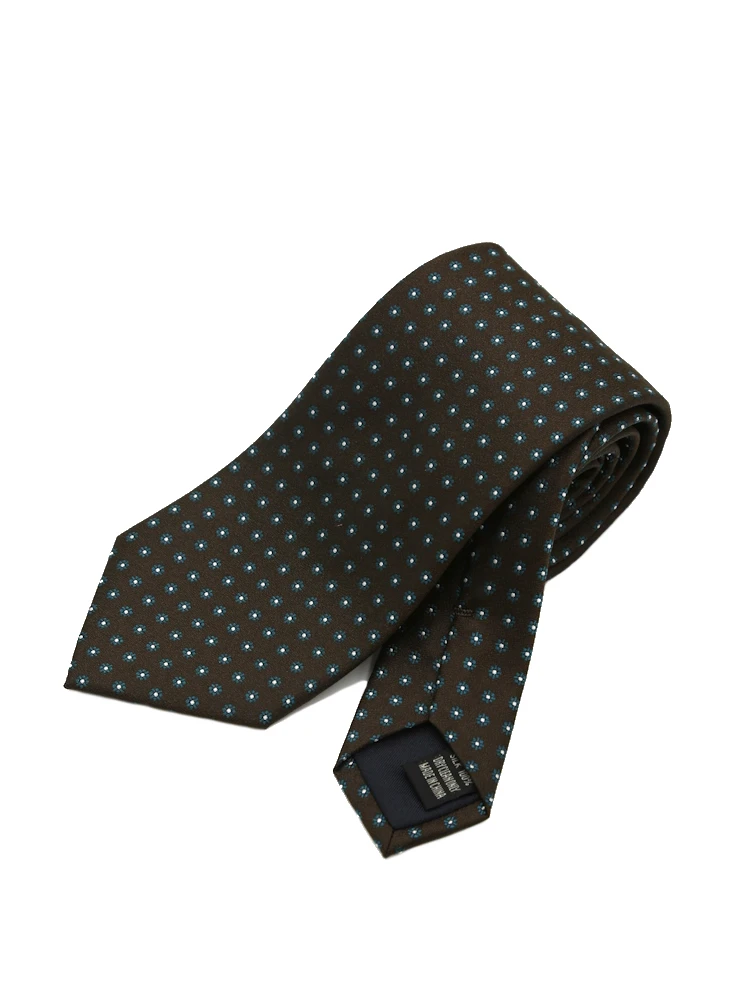 【シルク100%】ネクタイレギュラーメランジ調小紋リッケンバッカー秋冬