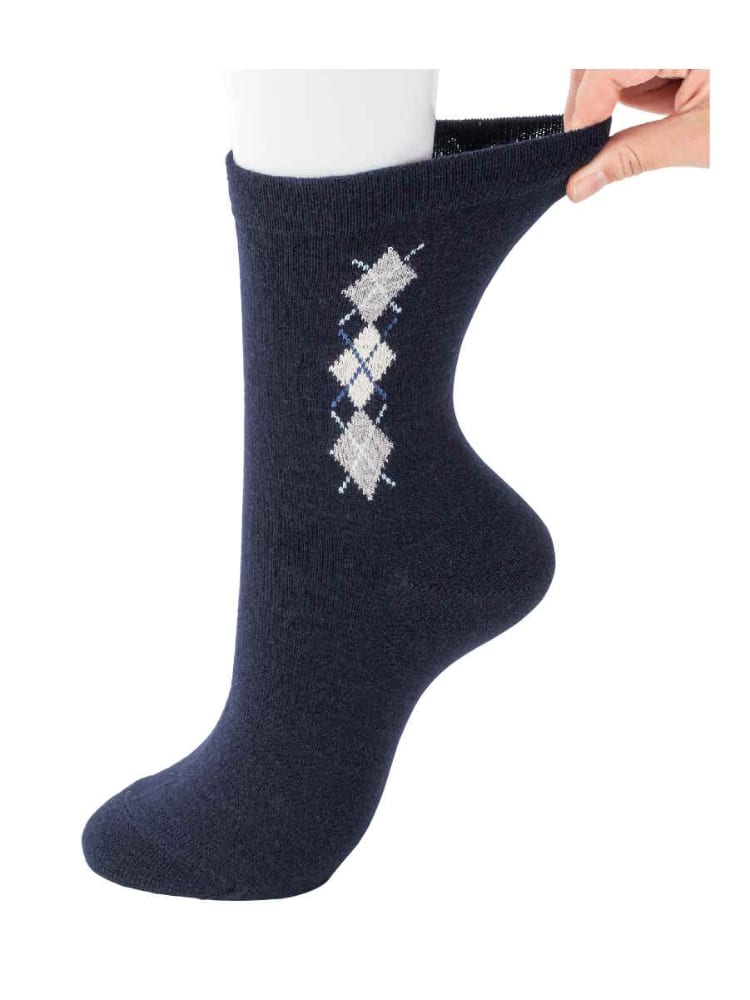 メンズ毛混足首ゆったり名前の書けるソックス24～26cm／敬老の日／ギフト／プレゼント【CF】