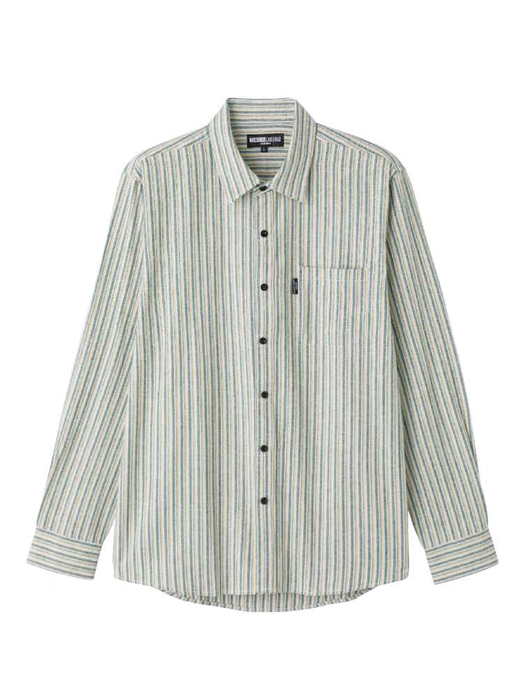 【前開き】【名前記入欄付】起毛ワンタッチテープシャツ１／紳士用／メンズ／高齢者／シニア／ワンタッチテープ／起毛／後ろ長め／秋冬／胸ポケット【CF】