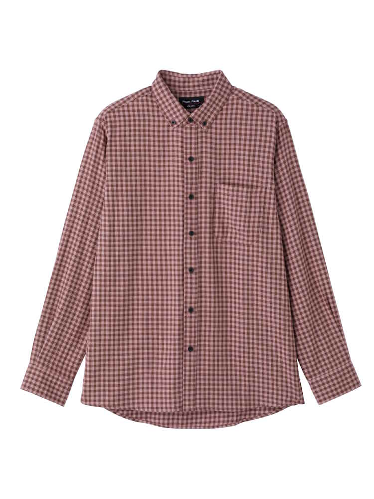【前開き】【あったか】起毛ワンタッチテープシャツ２／紳士用／メンズ／高齢者／シニア／秋冬／名前記入欄付／施設／入居／後ろ長め／ギフト／プレゼント【CF】