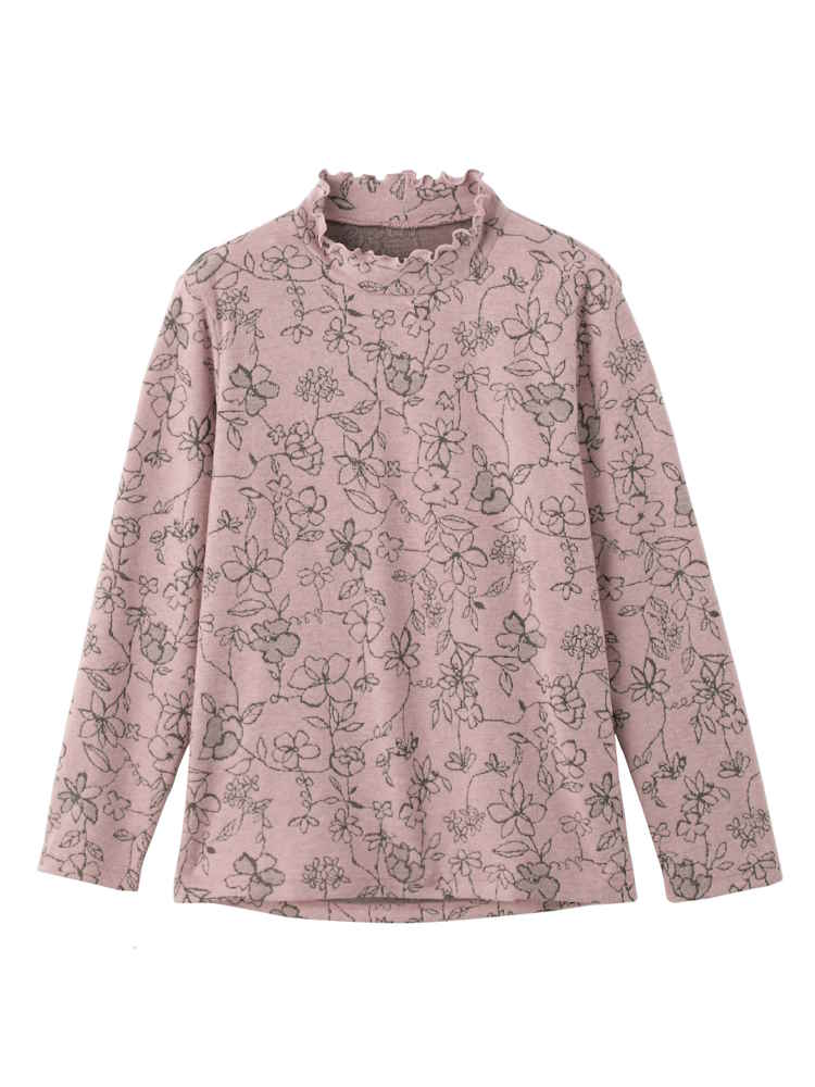 【日本製】【のびのび】背中ゆったり着心地あったかＴシャツ4／婦人用／レディース／高齢者／シニア／あったか／秋冬／後ろ長め／名前記入欄付／ギフト／プレゼント【CF】